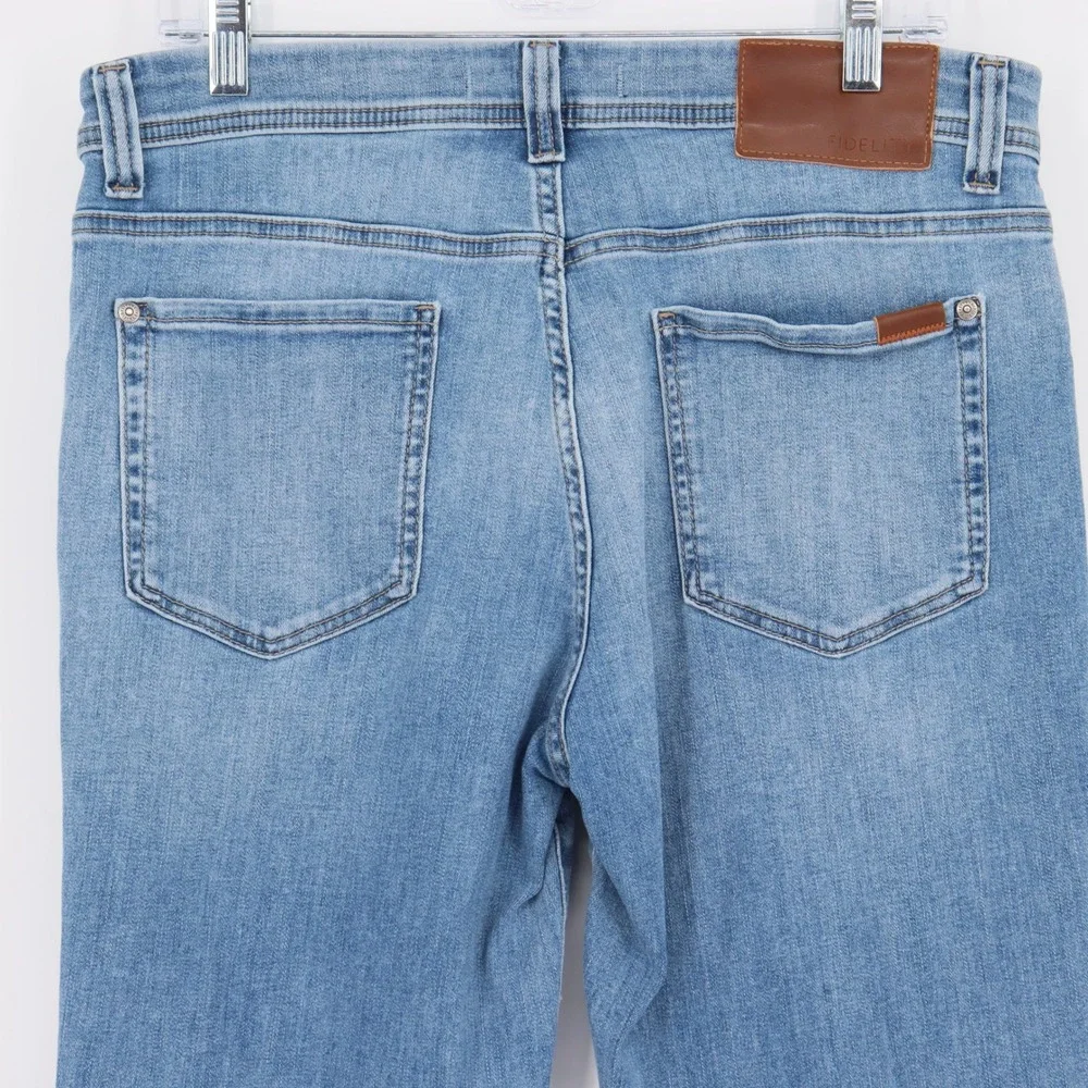 Fidelity Denim Men's Jimmy Posse Slim Straight Jeans Medium Wash Blue Size 34